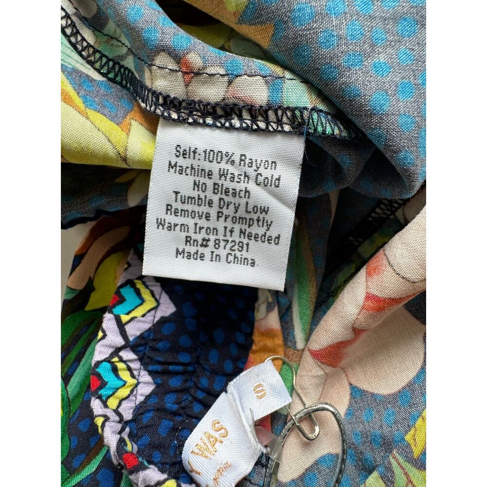 NWOT Johnny Was Floral Border Side Split Leg Pants Size S - Picture 9 of 9